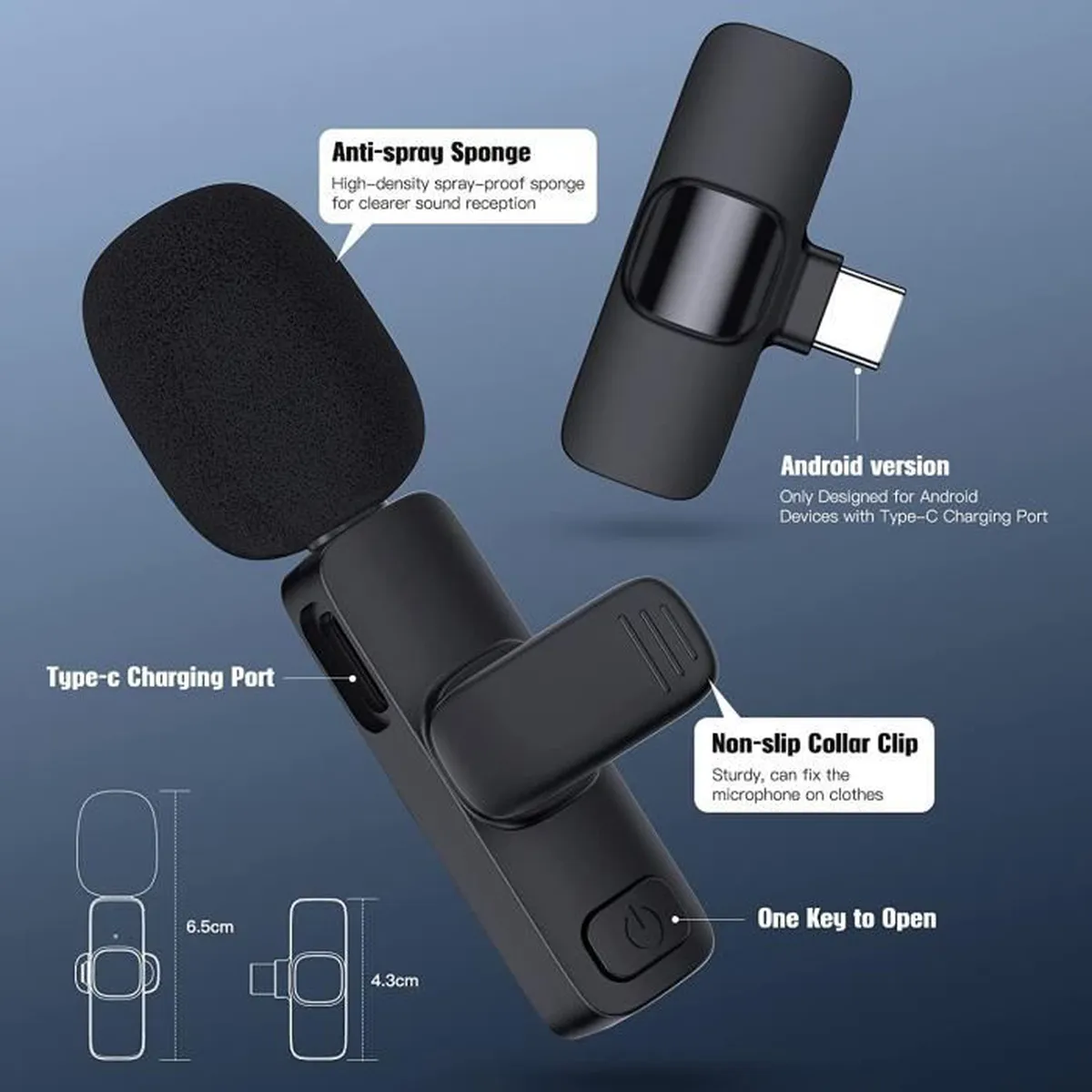 Micro Cravate sans Fil pour iPhone - 2.4GHz Mini Microphone