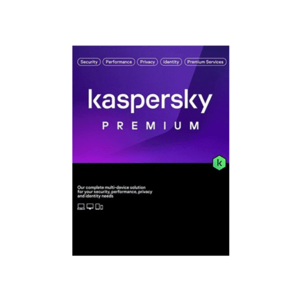 Kaspersky Premium (équivalent à Total Security) – 3 Postes / 1 an