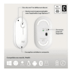 LOGITECH COMBO Pebble 2 Combo Clavier et souris sans fil Blanc – Image 4