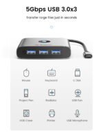ORICO Type-C Aluminum 6-in-1 Docking Station (5Gbps) – Image 7