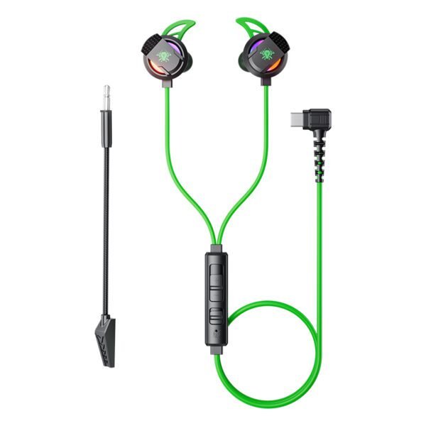 Casque de jeu intra-auriculaire avec microphone long